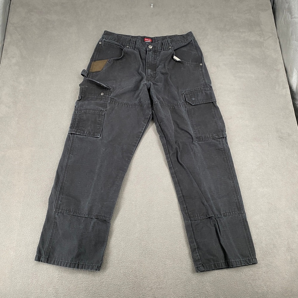 Wrangler Workwear Mens Cargo Pants 32x30 Black Ripstop Utility 10WMWR1BL